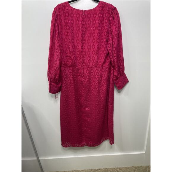 Maggy London Dress Women Plus Size V-Neck Surplus Bodice Faux Wrap High Low 18 W - Picture 9 of 13